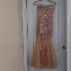 Pink lace/rhinestone dress